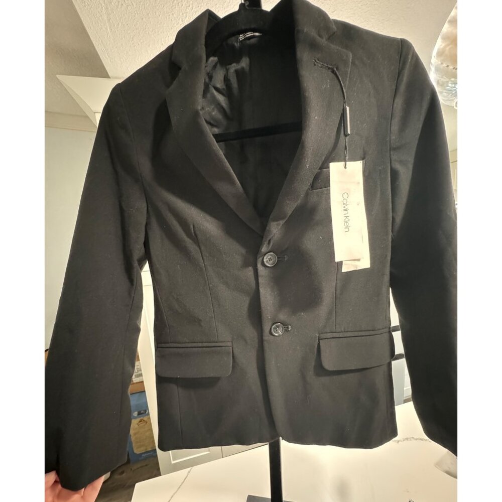 Calvin Klein Boys Black Blazer Jacket Size 12Polyester/Rayon Blend